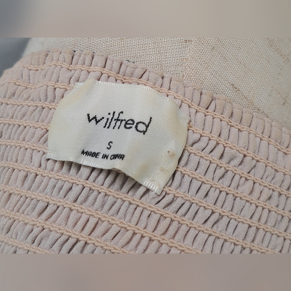 Aritzia Wilfred Free Tempest Smocked Mini Dress Square Neck Boho Western Farm - Picture 3 of 16